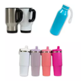 Botellas, termos y tazas de viaje sublimables