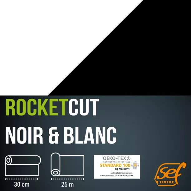 RocketCut Negro y Blanco (Ancho 30cm)