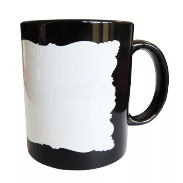 Taza negra con superficie blanca sublimable (ADC143)