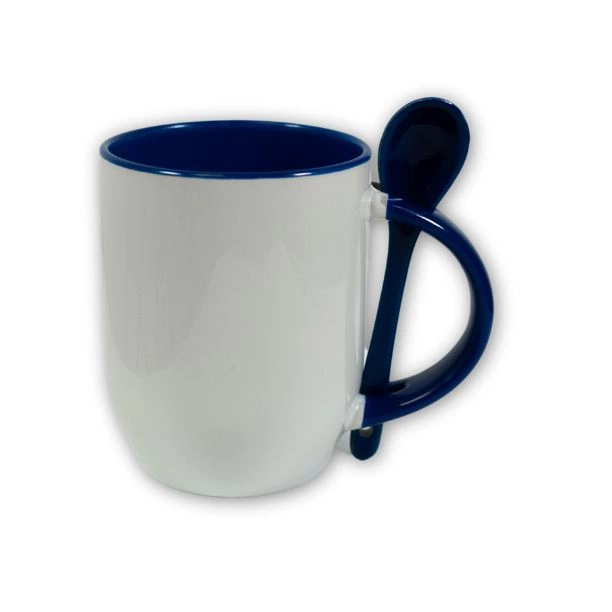 Tazas con cucharilla, asa e interior de color - M-SPI