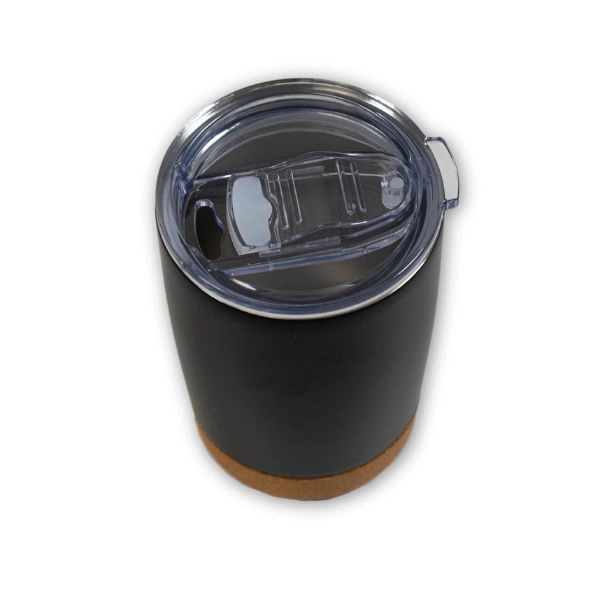 Tazas negras con base de corcho - Q-028