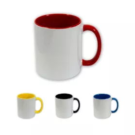 Tazas con asa e interior de color - M003