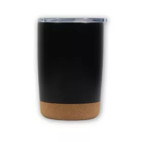 Tazas negras con base de corcho - Q-028