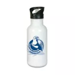 Botella blanca de acero inoxidable con boquilla plegable y pajilla (ADC134)