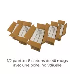 Medio palet de Tazas AAA Sublimables en caja individual 11oz/325ml