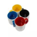 Tazas con asa e interior de color - M003