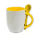 Tazas con cucharilla, asa e interior de color - M-SPI