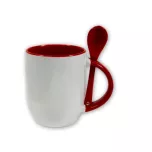 Tazas con cucharilla, asa e interior de color - M-SPI
