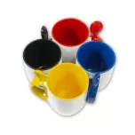 Tazas con cucharilla, asa e interior de color - M-SPI